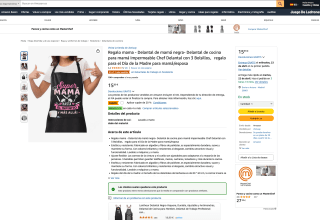 Delantal "Super mamá" con 3 Bolsillos Jbniuay por solo 7,99€