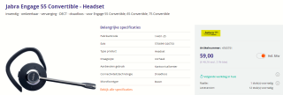 Jabra Engage 55 Vervangende convertible draadloze headset voor €59 bij Azerty