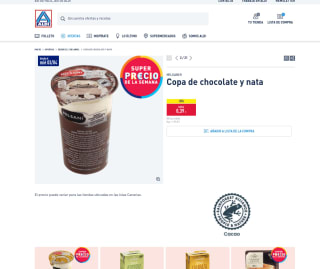 Copa de chocolate y nata a solo 0,39€ en Aldi