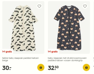 1+1 gratis op nachtmode en slaapzakken bij HEMA
