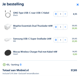 Gratis Mocaa Wireless Charger bij Mobiel.nl