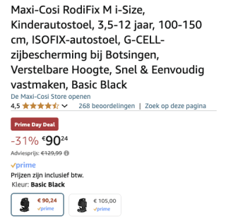 Maxi-Cosi RodiFix M i-Size voor 90,24 euro