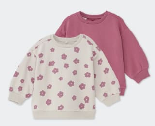 Pack de 2 sudaderas lisa y estampada por 1,79€
