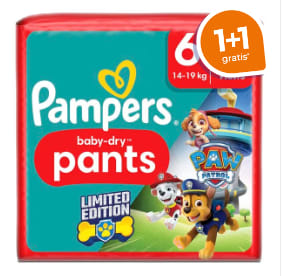 1+1 gratis op Pampers Paw Patrol bij Trekpleister