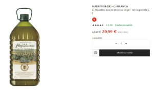 Maestros Hojiblanca El Nuestro aceite de oliva virgen extra garrafa 5 l por 29,99€