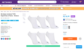 Kit de Meia Invisível da Trifil Esportivas com 6 Pares - R$ 36,99