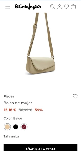 Pieces Bolso color beige por 15,16€.