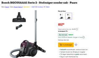 Bosch Serie | 2, stofzuiger zonder zak voor €65,90 bij Bol