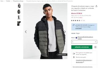 Chaqueta PLUMAS con capucha de French Connection por 27€