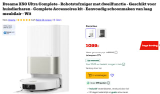 Dreame X50 Ultra Complete - Robotstofzuiger met dweilfunctie voor €1.009 bij Bol
