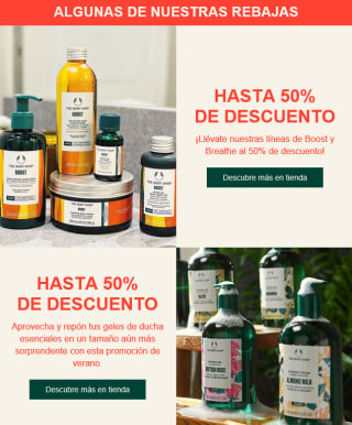 Hasta 50% dto en tiendas The Body Shop