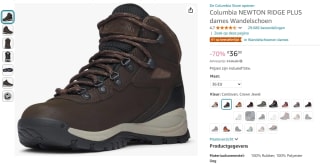 Columbia Newton Ridge Plus dames wandelschoenen voor €36 bij Amazon