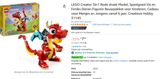 LEGO Creator 31145 Rode draak voor €6,72 bij Amazon