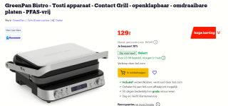 Greenpan Bistro Contact Grill - PFAS vrij voor €129 bij Bol.com