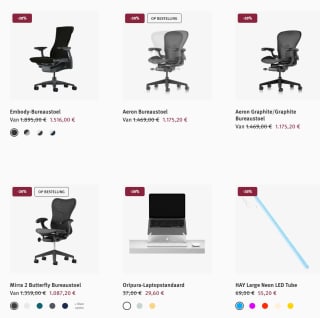 20% korting op bureaustoelen en meer bij Herman Miller