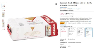 Cerveza Ambar Especial Pack 24 latas x 33 cl por 13,65€
