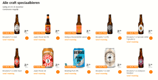 Alle craft speciaal bieren 2e halve prijs bij de AH