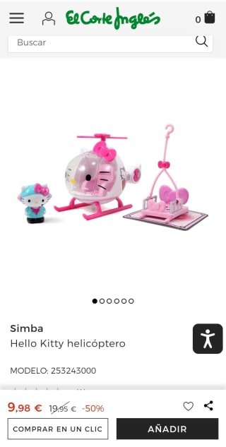 Hello Kitty helicóptero por 9,98€.