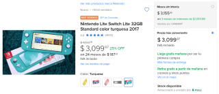 Nintendo Lite Switch Lite 32GB en $2,682 | Mercado Libre (Falabella 12 MSI)