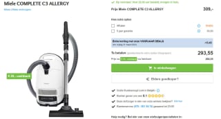 Miele Complete C3 Allergy stofzuiger €268,55 na €25 cashback bij Bemmelenkroon