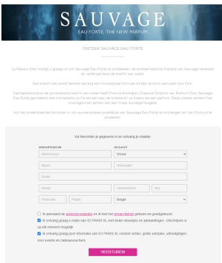 Gratis staaltje Dior Sauvage Eau Forte (herenparfum) via Ici Paris XL