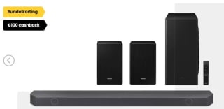 Samsung Cinematic Q-Series HW-Q800B + Achterspeakers voor €455 na cashback bij HelloTv