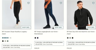 45% korting op de nieuwe collectie kleding en accessoires bij Myprotein