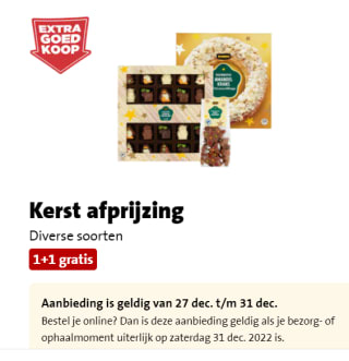 1+1 gratis op kerst producten bij Jumbo