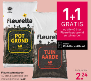 Fleurella Potgrond en tuinaarde 1+1 gratis bij Karwei