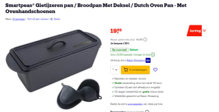 Gietijzeren pan met ovenhandschoenen voor €19,99 bij Bol.com