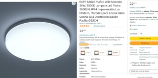 Plafon LED redondo para techo 36W por 16,09€