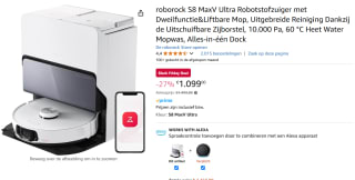 ROBOROCK S8 MaxV Ultra Robotstofzuiger Wit voor €1.009 bij Amazon