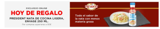 Hoy regalo de nata president por compras de +50€ en ECI (online)