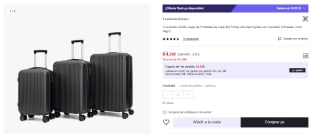 Juego 3 Maletas de Viaje Set Trolley ABS Semirigidas Candado y 4 Ruedas por 64.5€ (Cuenta Nueva 52.5€)