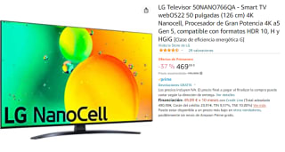 Televisor LG 50NANO766QA Smart TV 50"por 469.99€