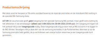 Samsung 5% extra kortingsvoucher voor 500 ING rentepunten