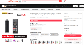 Aparelho de Streaming REALME STICK TV - R$ 171,42