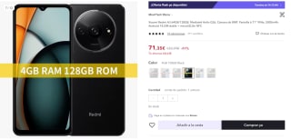 Xiaomi Redmi A3 de 4GB/128GB por 71,35€ (cuenta nueva por 59,35€)