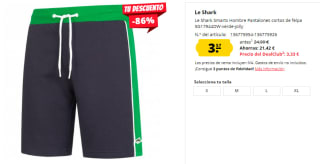 Pantalones Cortos para Hombre Le Shark Rye por 3.57€