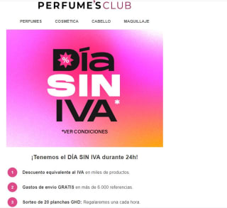 Dias sin IVA en Perfumes Club en productos seleccionados