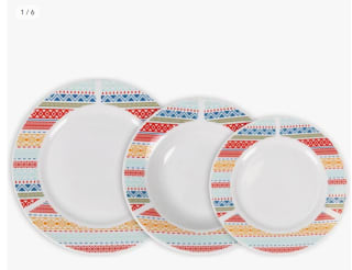 La Mediterránea - Vajilla completa 18 Piezas de Porcelana por 24,10€ ( 14,46€ cuenta nueva)