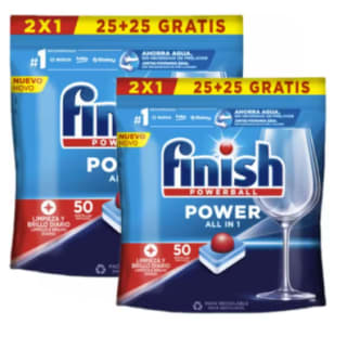 Pack 100 cápsulas Finish Power All in 1 por 12,67€