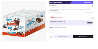 Caja KINDER DELICE de Cacao 20 unidades por 8.09€