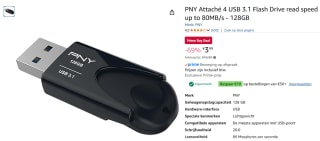PNY ATTACHE 4 3.1, 128GB voor €3,99 met Amazon prime