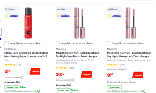 Tot 60% korting op make-up en skincare van Maybelline New York, L’Oréal Paris en meer bij Bol