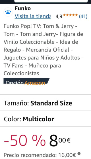 Funko Pop TV Tom & Jerry por 8€.