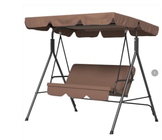 Balancín de Jardín Exterior Columpio de 3 Plazas con Toldo Ajustable por 71,90€