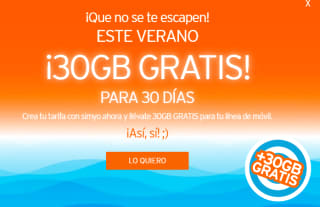 Simyo bono 30GB gratis