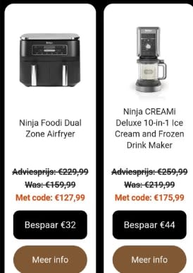 Tot €60 korting op diverse Ninja keukenapparatuur bij Ninjakitchen tijdens de Early black friday