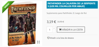 Juego Pathfinder La Calavera de la Serpiente 5: Los mil colmillos por abajo por 3.19€
